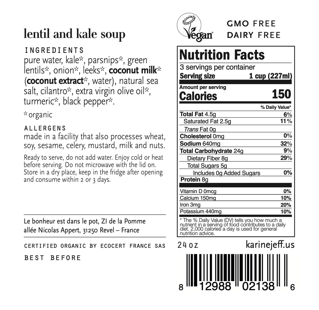 Lentil and kale soup