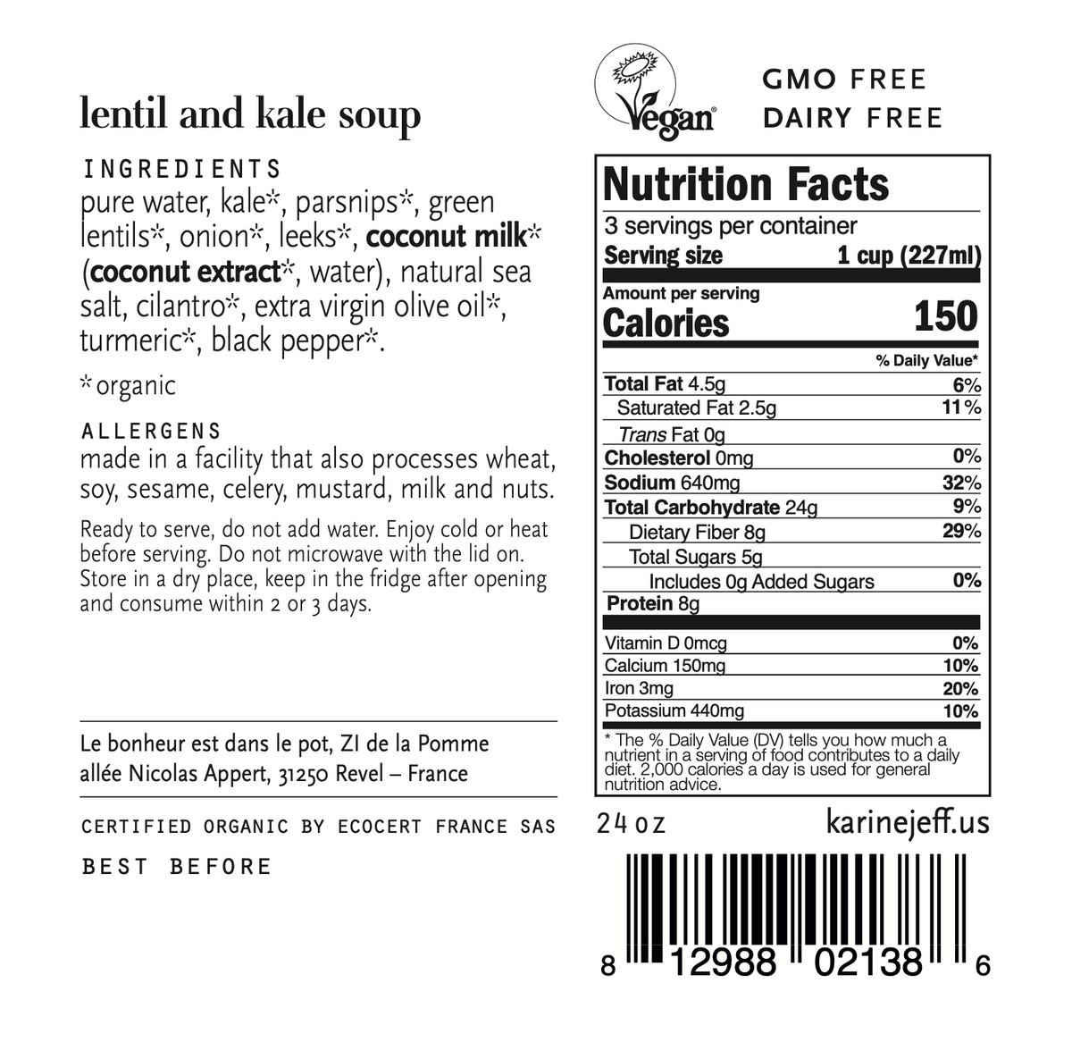 Lentil and kale soup